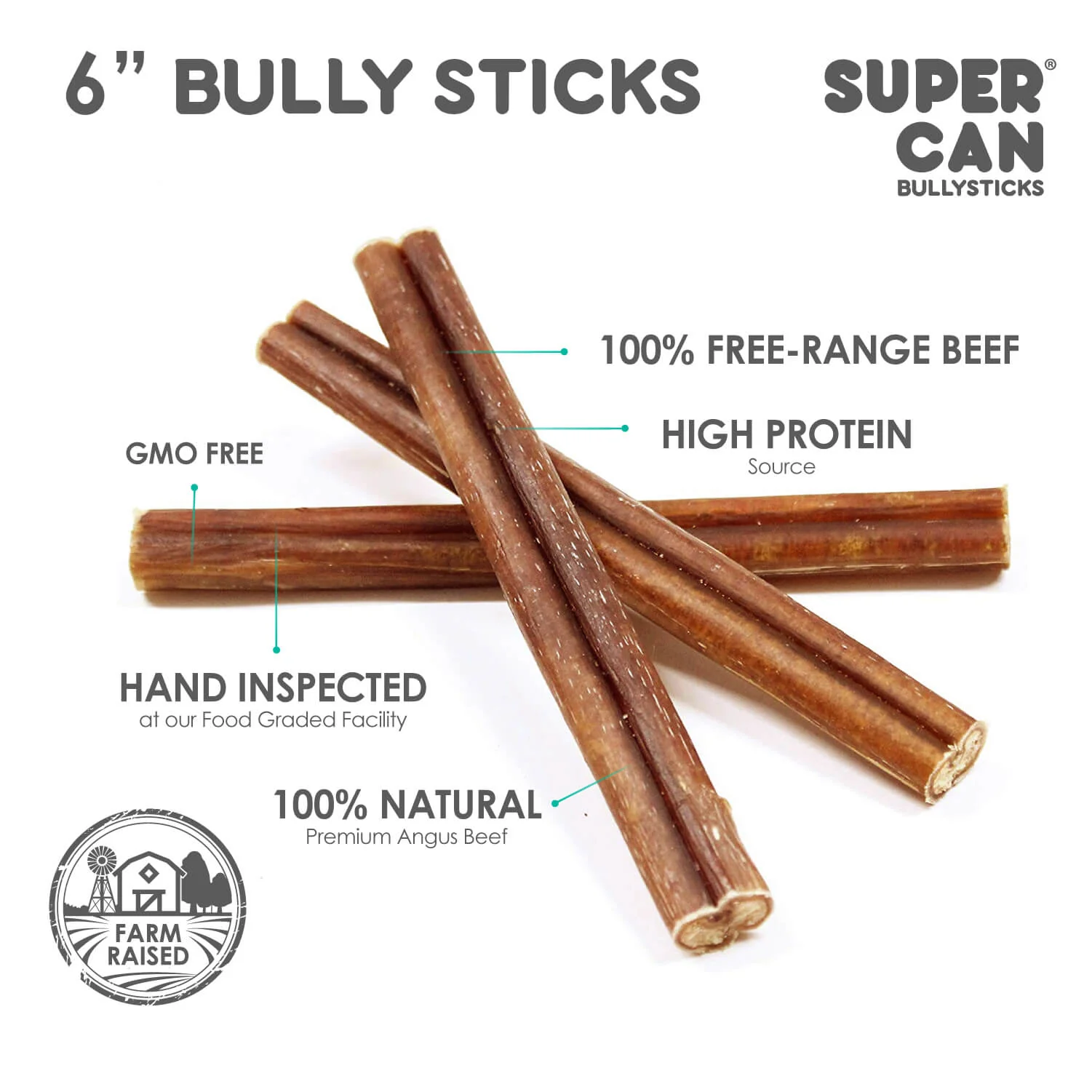 6" Jumbo Bully Sticks - High-Protein Dog Chews - Image 3