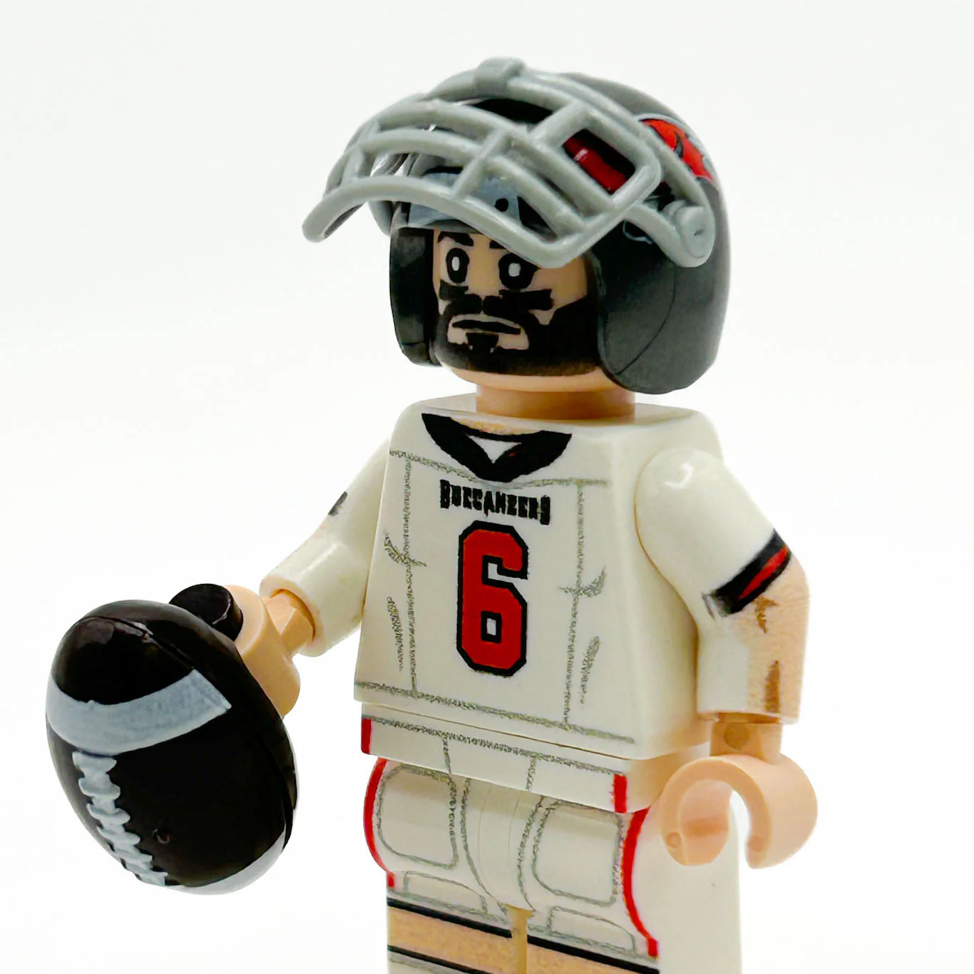 #6 QB Tampa Bay Football Player Minifig made using LEGO parts - B3 Customs - Image 2