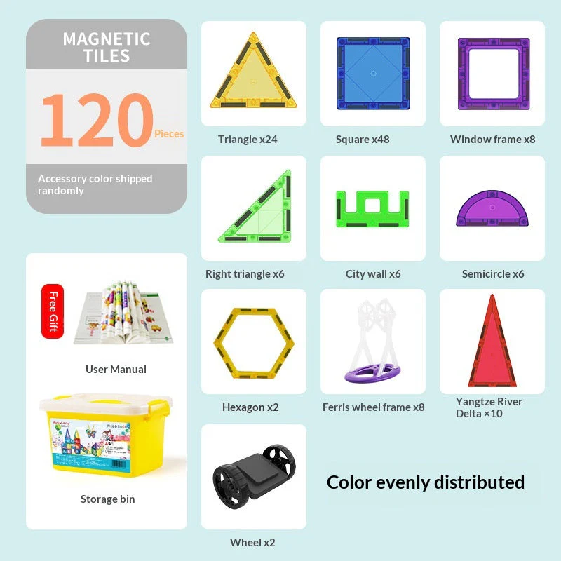 65cm Colorful Window Childrens Magnetic Building Toy  Educational Magnetic Blocks - Image 10