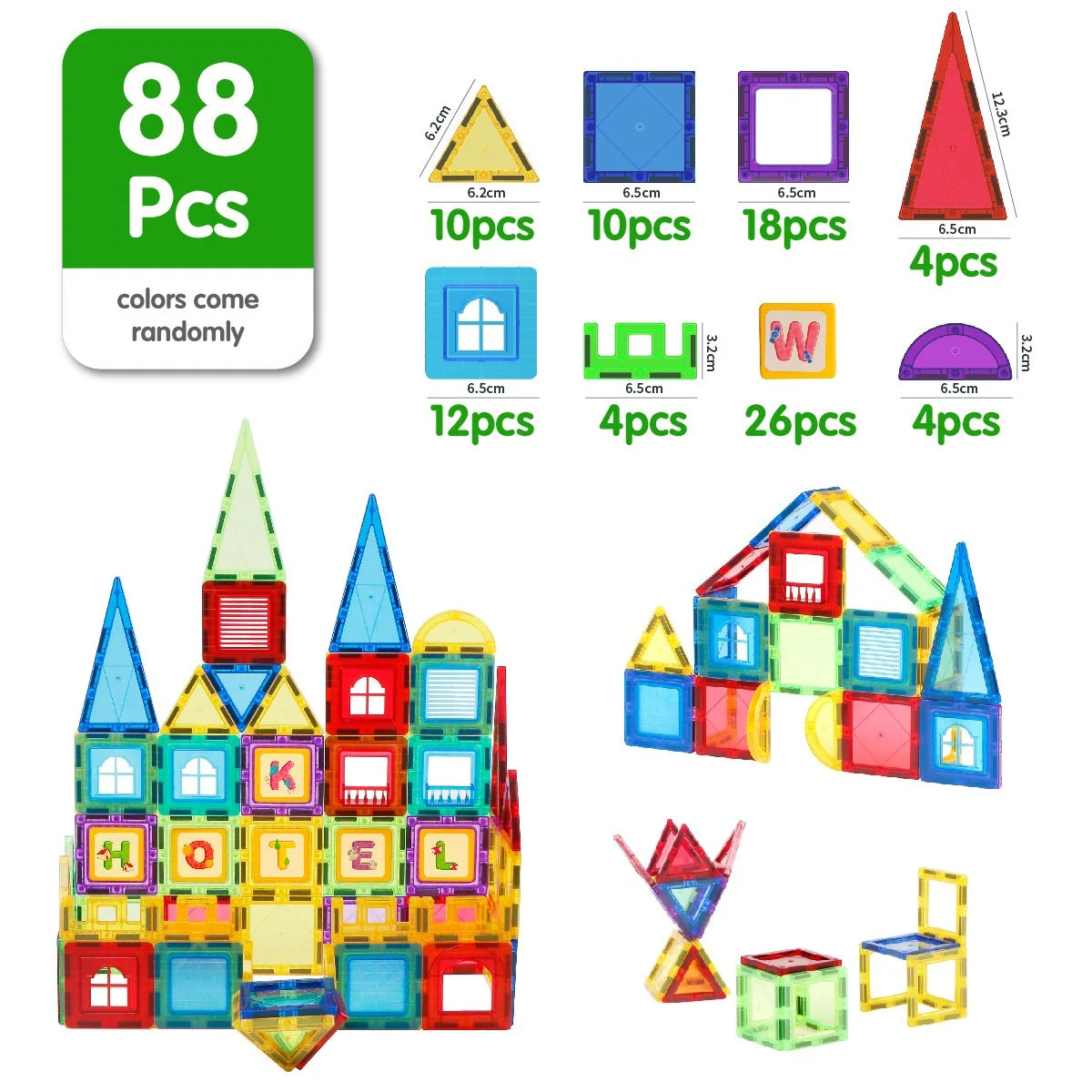 65cm Colorful Window Childrens Magnetic Building Toy  Educational Magnetic Blocks - Image 2
