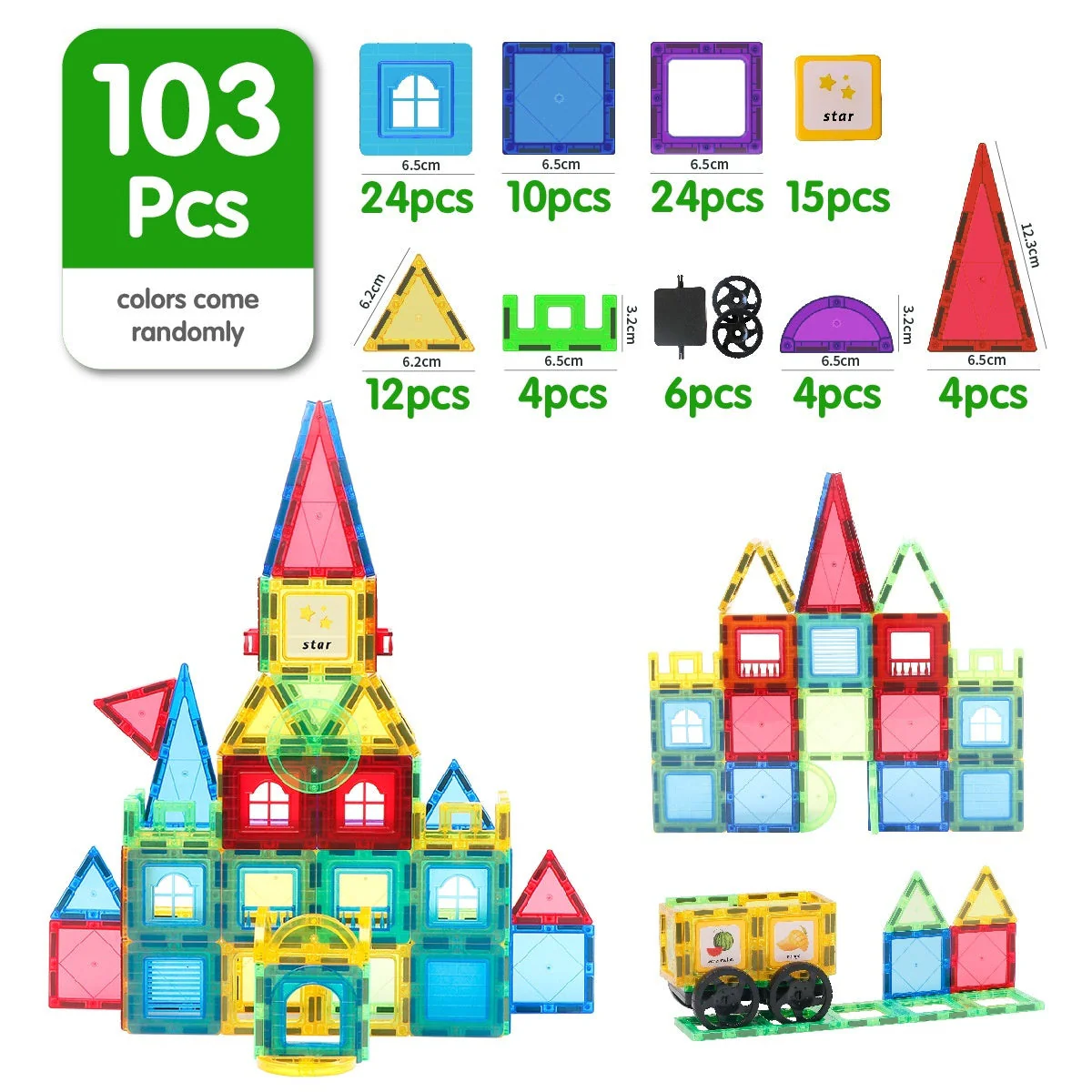 65cm Colorful Window Childrens Magnetic Building Toy  Educational Magnetic Blocks - Image 4