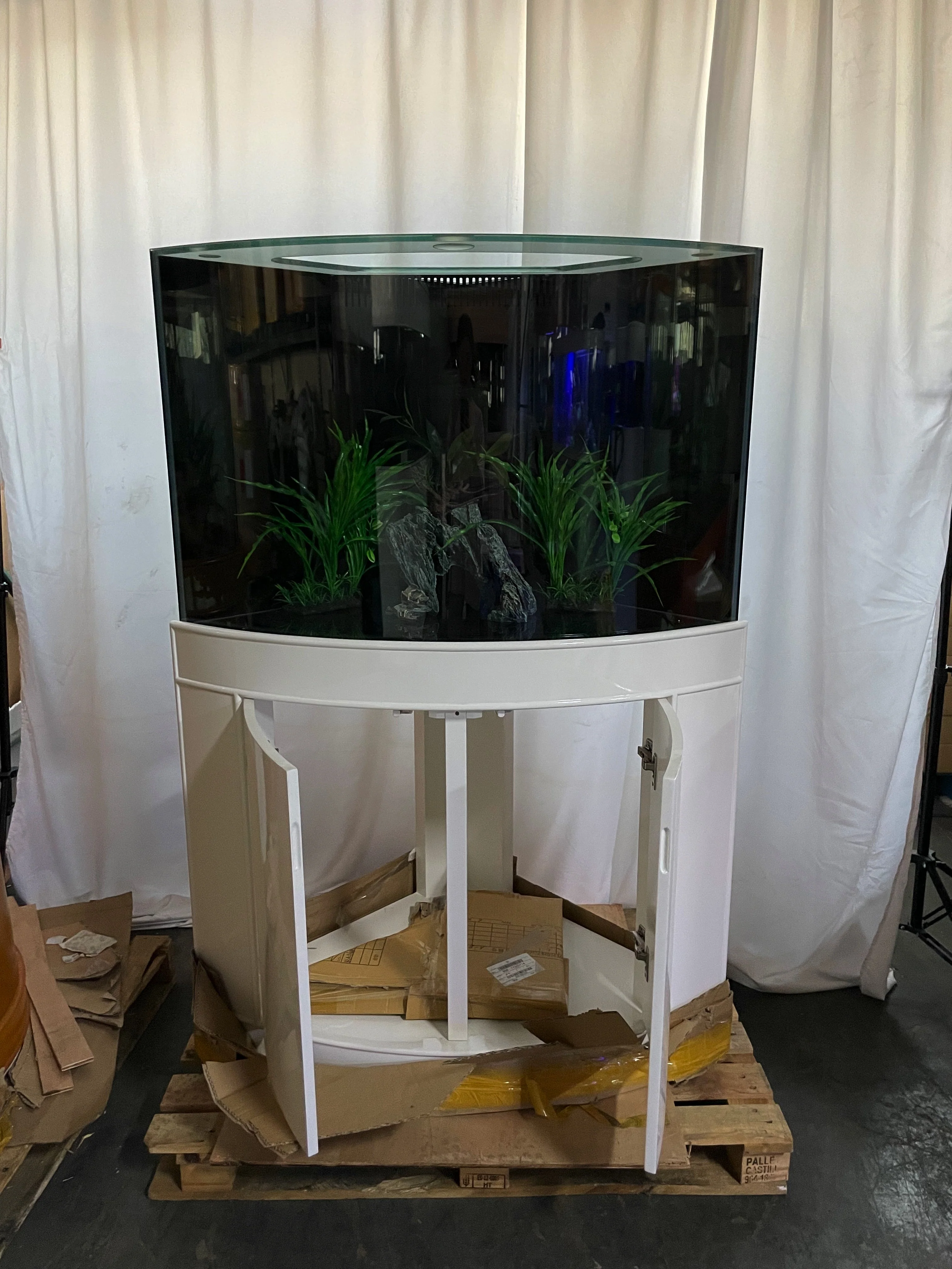 66 gallon GLASS corner bow front aquarium fish tank set NEW! - Image 3