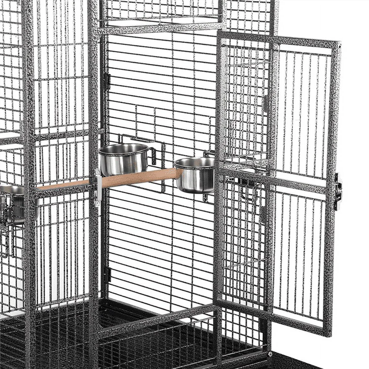 68.5'' H Metal Rolling Bird Cage Parrot Cage,Black - Image 9