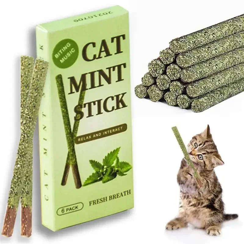 6PCS Natural Matatabi Cat Sticks – Silvervine Teeth Cleaning Treat & Cat Chew Toy - Image 3