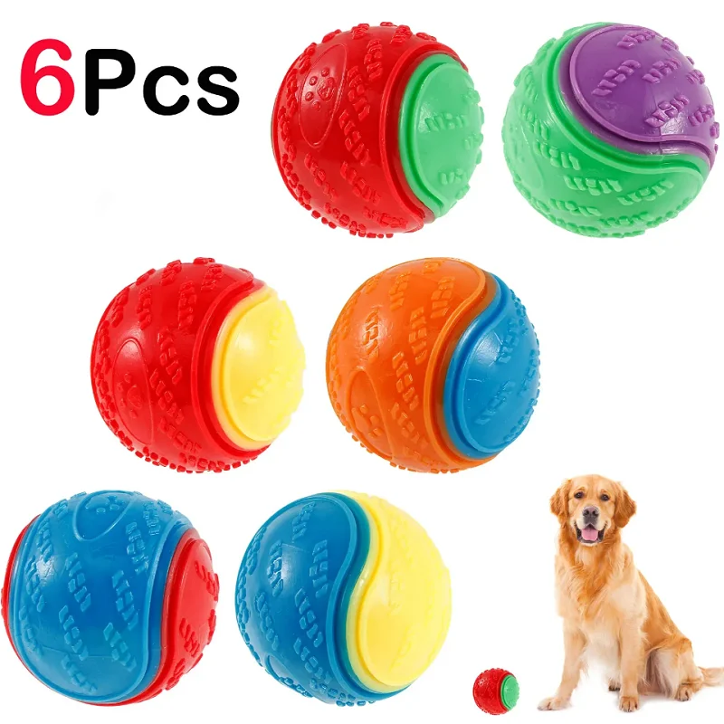 6Pcs Squeaky Dog Balls – Interactive Chew Toys for Dogs - Image 8
