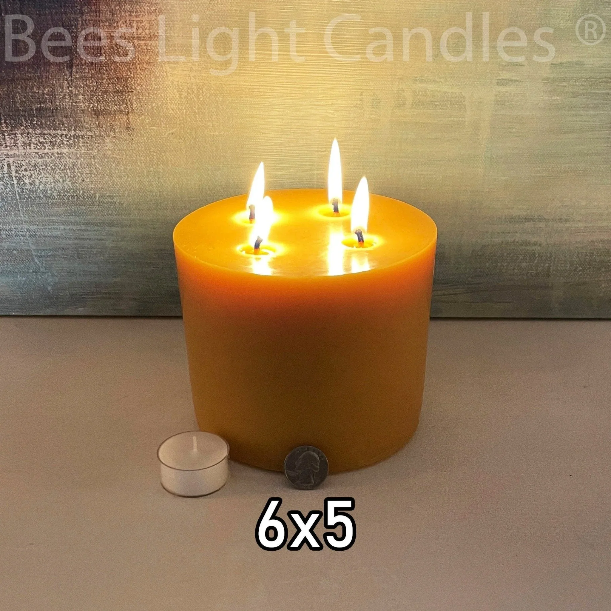 6x5" Beeswax Pillar Candle