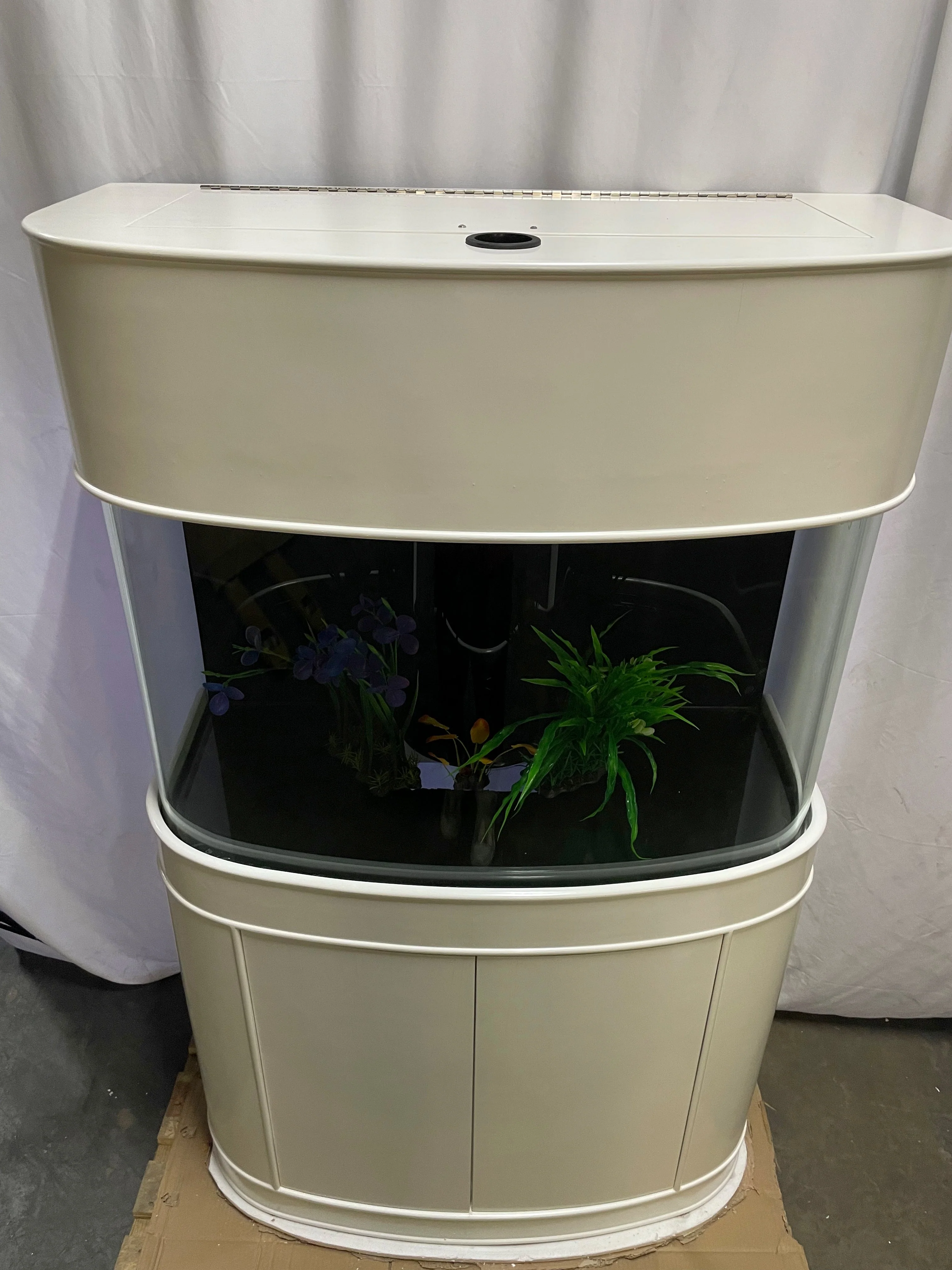 70 gallon GLASS bow front aquarium fish tank set display model - Image 2