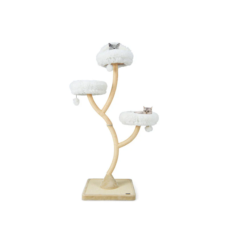 70" Tall Metal Cat Tree Tower with 3 Plush Perches & Sisal Scratching Posts - Image 11