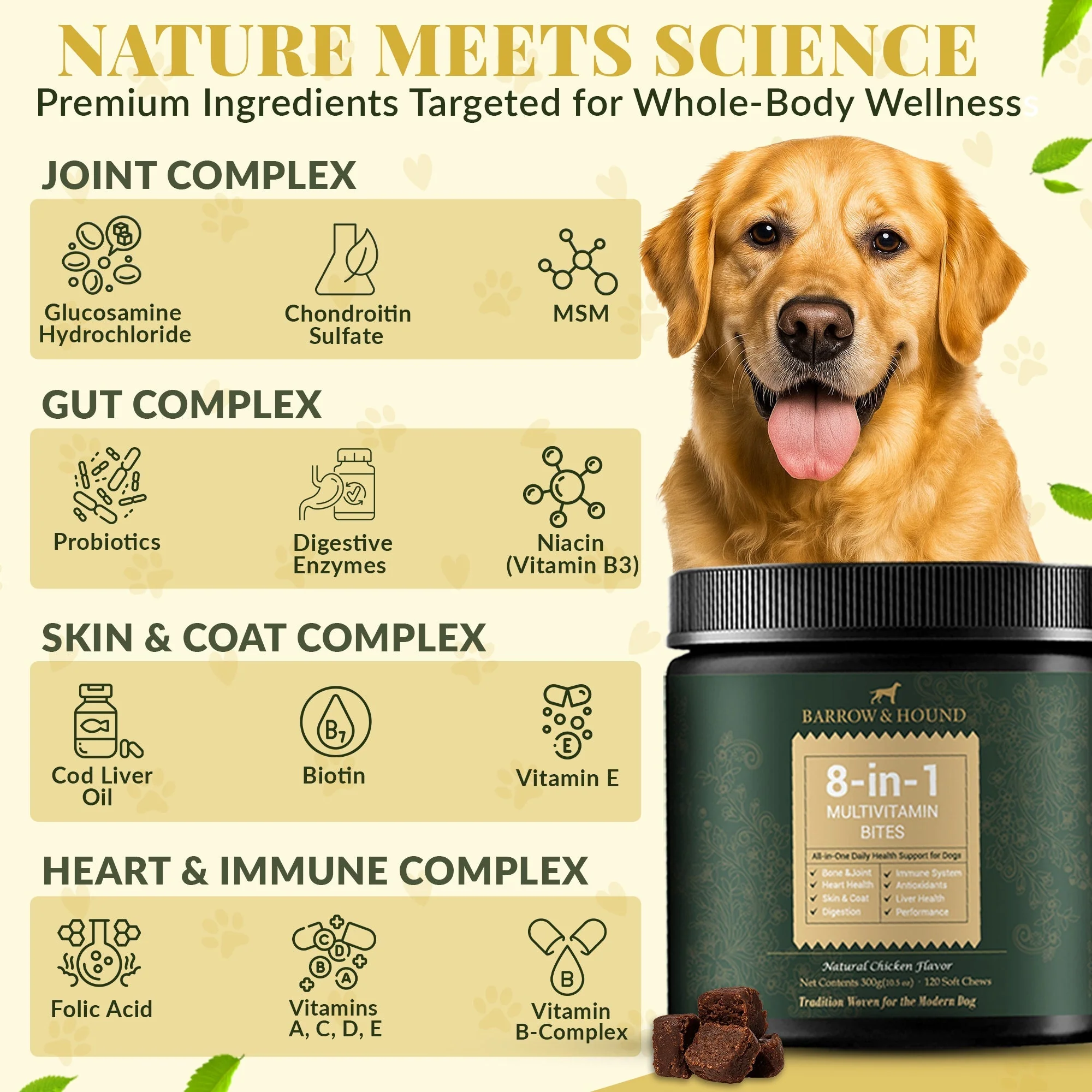 8-in-1 Daily Multivitamin Bites for Dogs – All-in-One Health Support, 120 Soft Chews - Image 3
