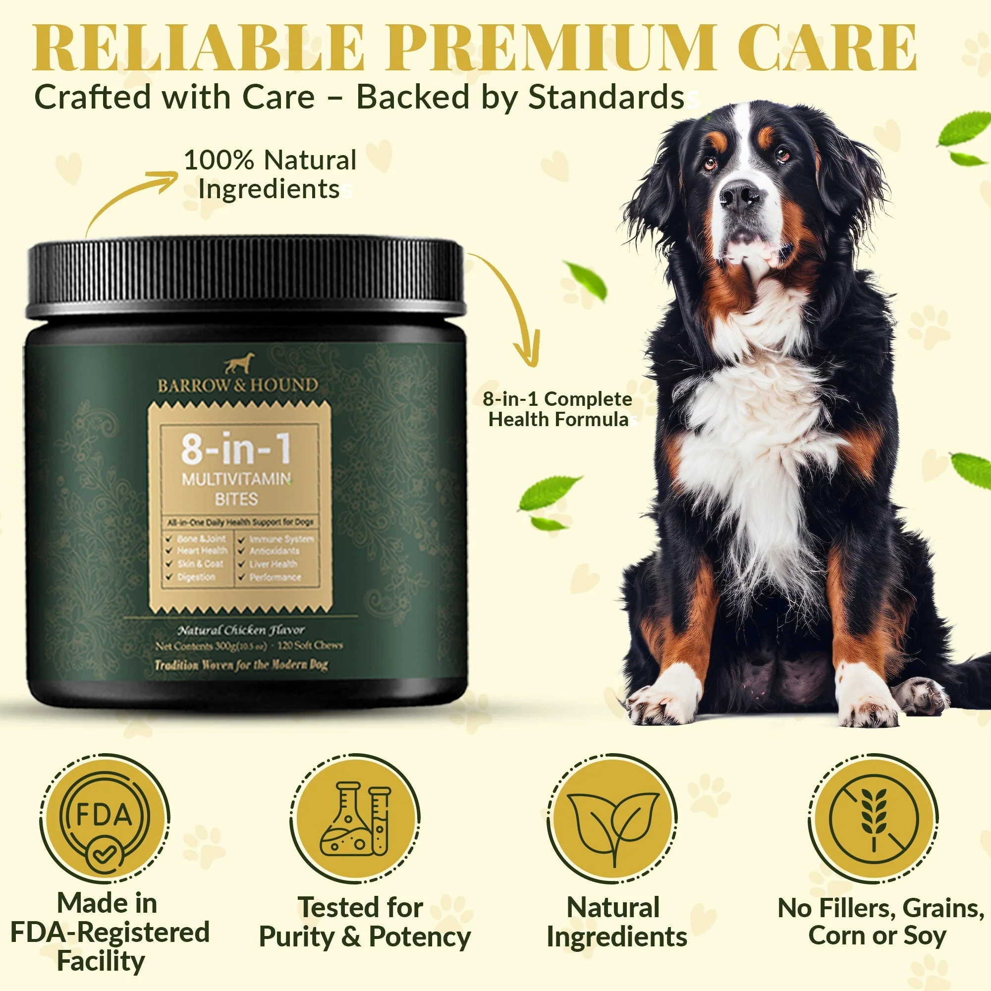 8-in-1 Daily Multivitamin Bites for Dogs – All-in-One Health Support, 120 Soft Chews - Image 4