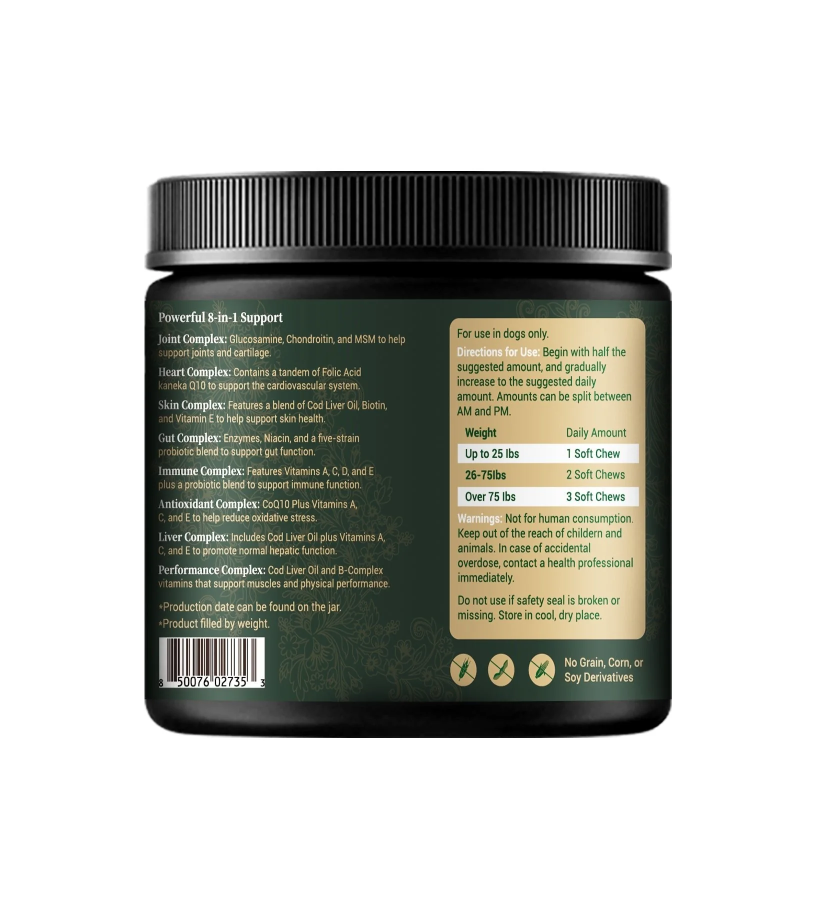 8-in-1 Daily Multivitamin Bites for Dogs – All-in-One Health Support, 120 Soft Chews - Image 6