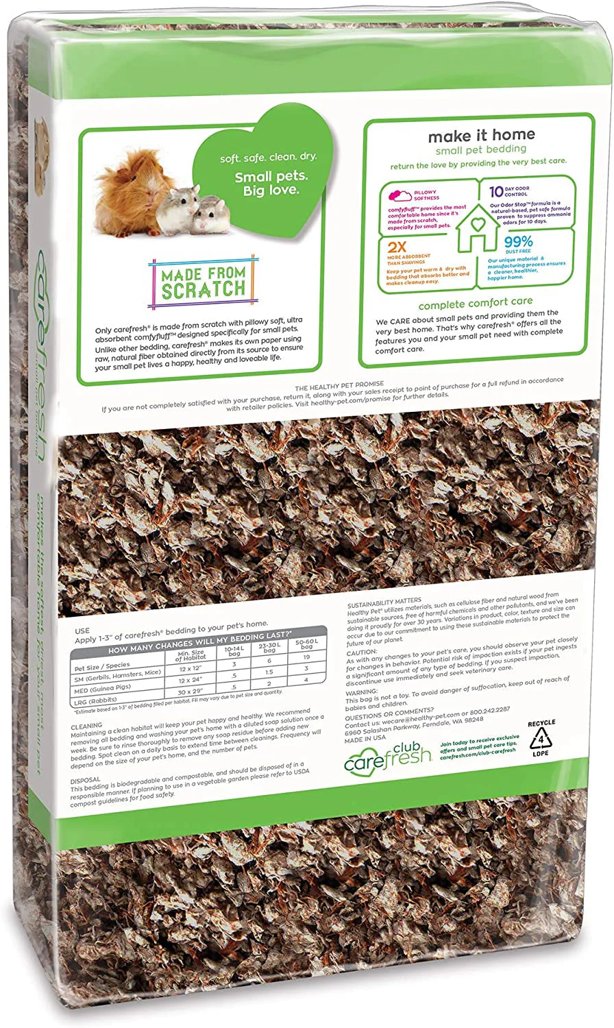 99% Dust-Free Natural Paper Small Pet Bedding with Odor Control, 30 L - Image 2