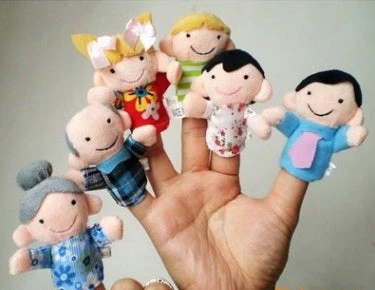 A set of 6 pieces of love each other, a family of fingers, a family of six early childhood puppet toys - Image 4