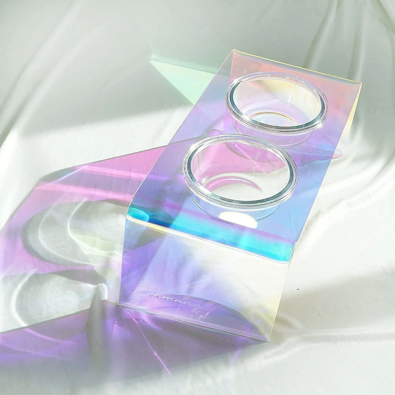 Acrylic Glass Pet Dazzling Food Bowl - Image 2