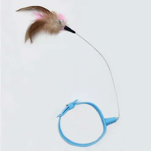 Adjustable Cat Collar Feather Teaser Toy with Bell - Image 8