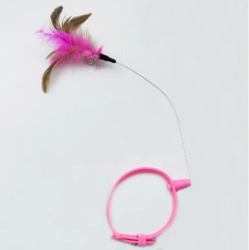 Adjustable Cat Collar Feather Teaser Toy with Bell - Image 9