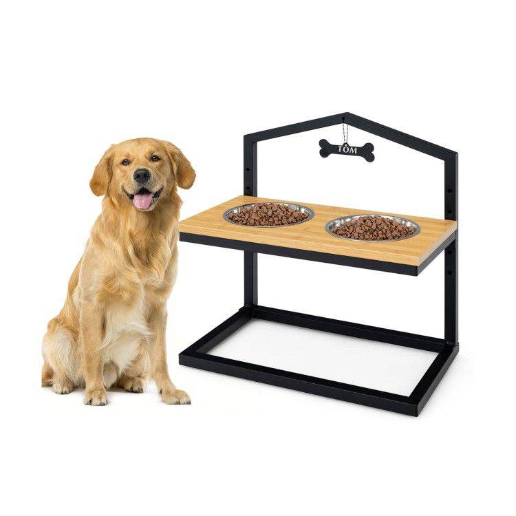 Adjustable Elevated Dog Feeder with 5 Height Settings - Premium Raised Pet Feeding Station with 2 Large Stainless Steel Bowls - Image 7