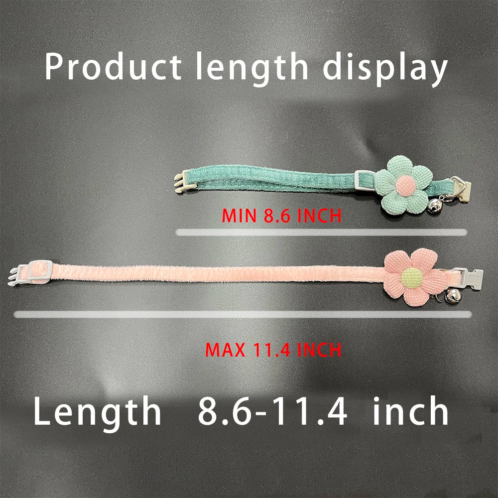 Adjustable Flower Cat Collar with Bell – Cute Breakaway Pet Collar for Kittens & Small Dogs - Image 2