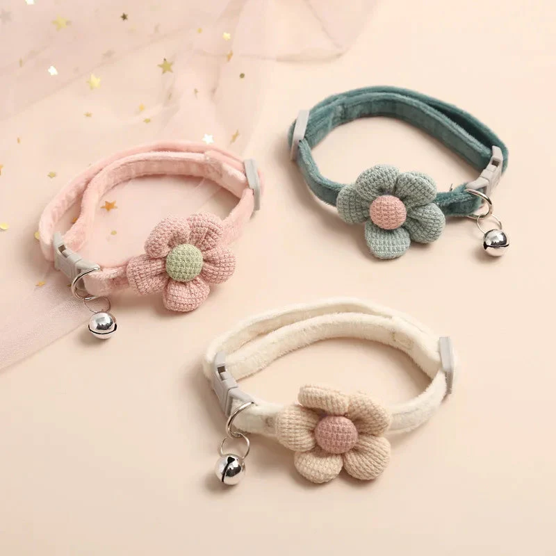 Adjustable Flower Cat Collar with Bell – Cute Breakaway Pet Collar for Kittens & Small Dogs - Image 3