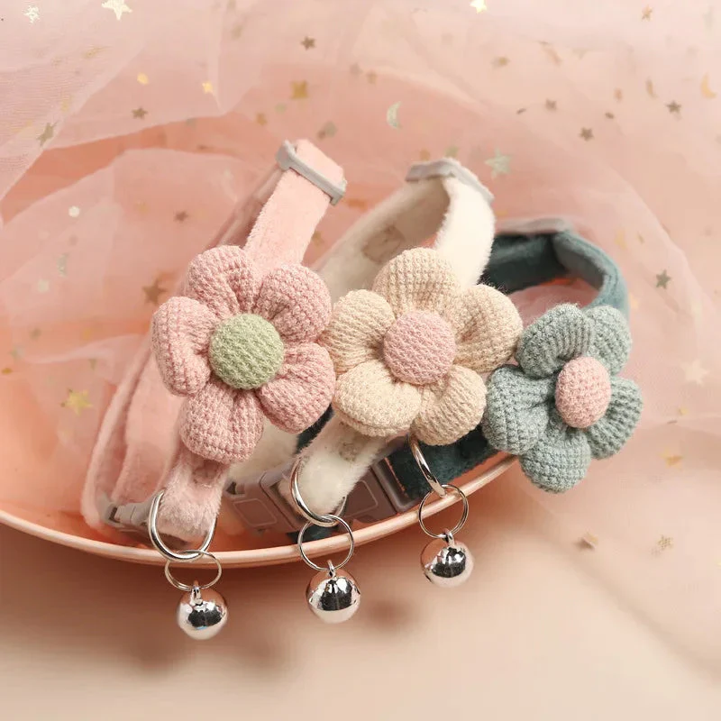 Adjustable Flower Cat Collar with Bell – Cute Breakaway Pet Collar for Kittens & Small Dogs - Image 5