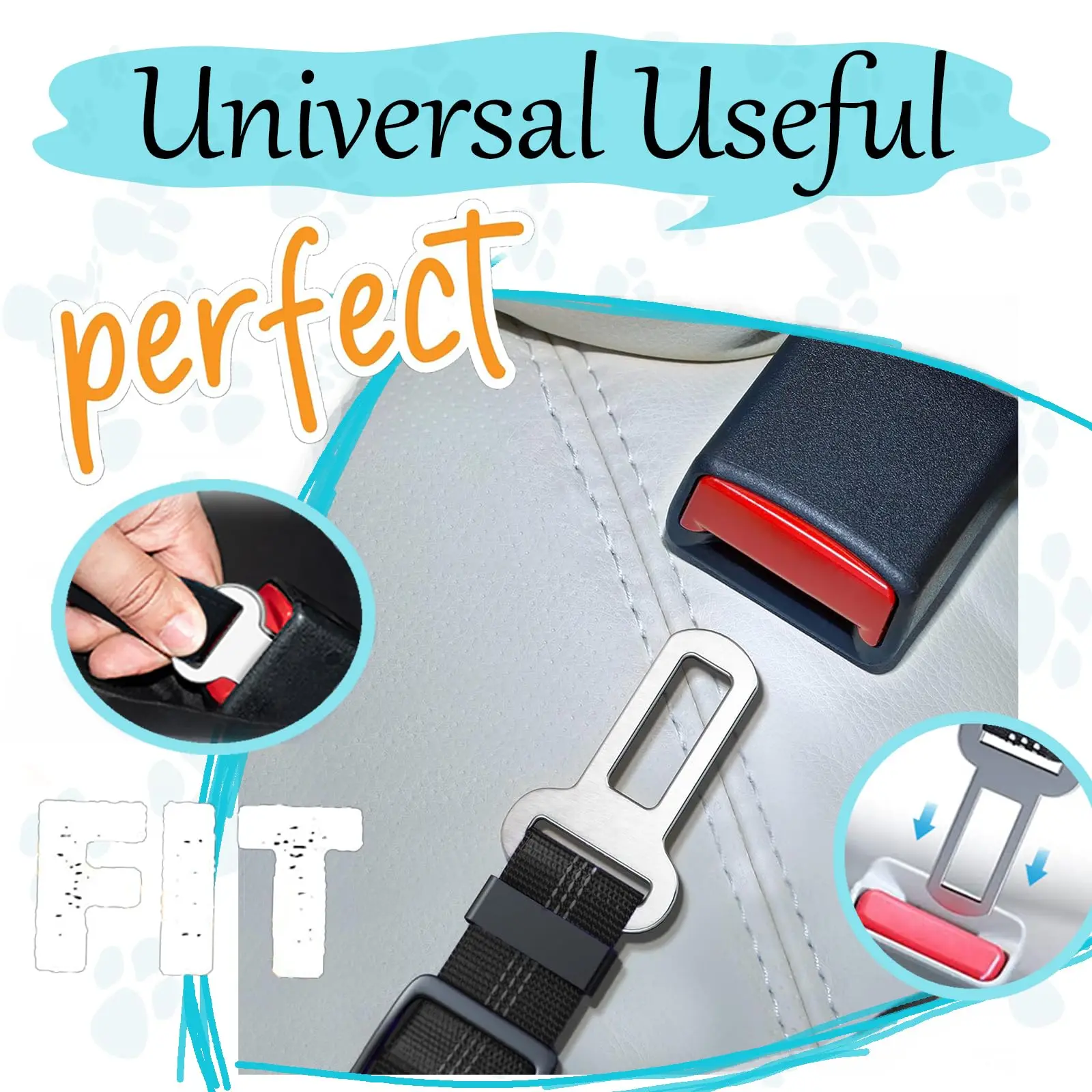 Adjustable Heavy-Duty Dog Car Seat Belt – Striped Nylon Safety Leash for Large Dogs - Image 5