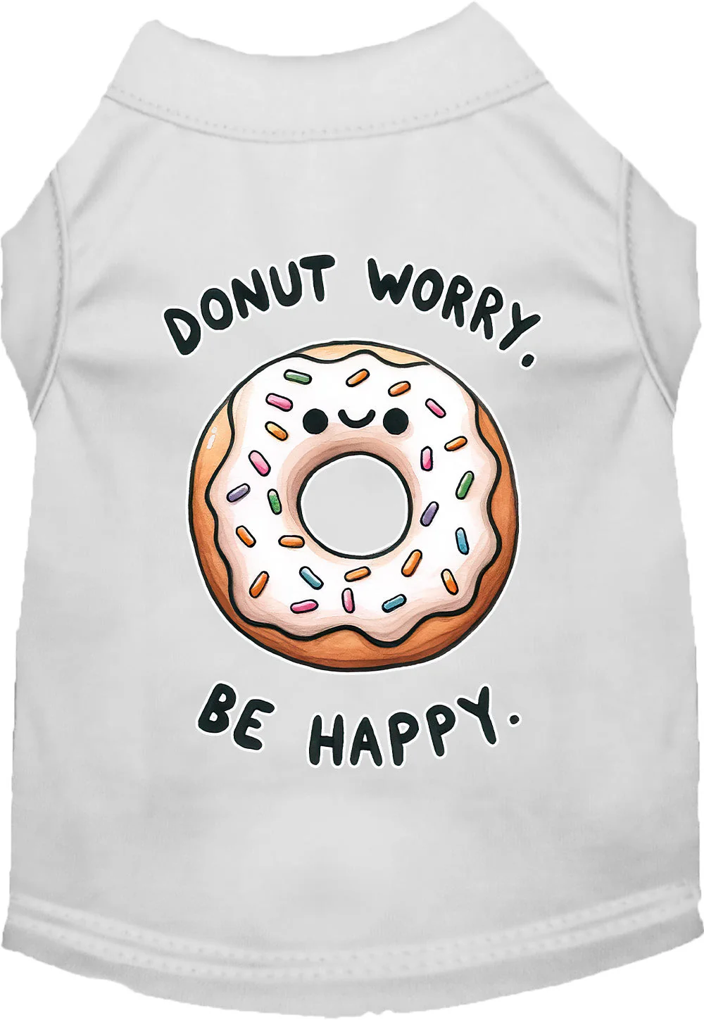 Adorable Cat or Dog Shirt for Pets "Donut Worry, Be Happy" - Image 2