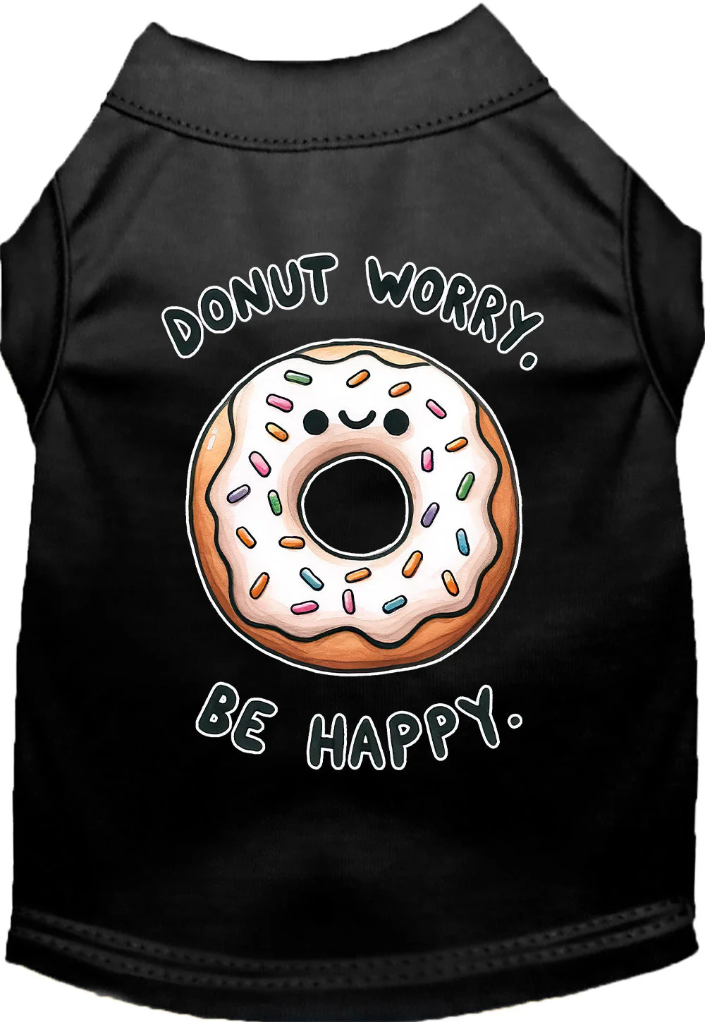 Adorable Cat or Dog Shirt for Pets "Donut Worry, Be Happy" - Image 3