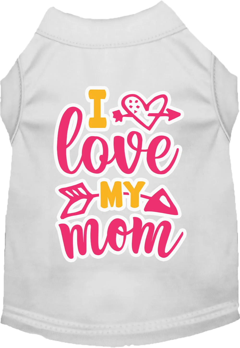 Adorable Cat or Dog Shirt for Pets "Pink I Love My Mom" - Image 10