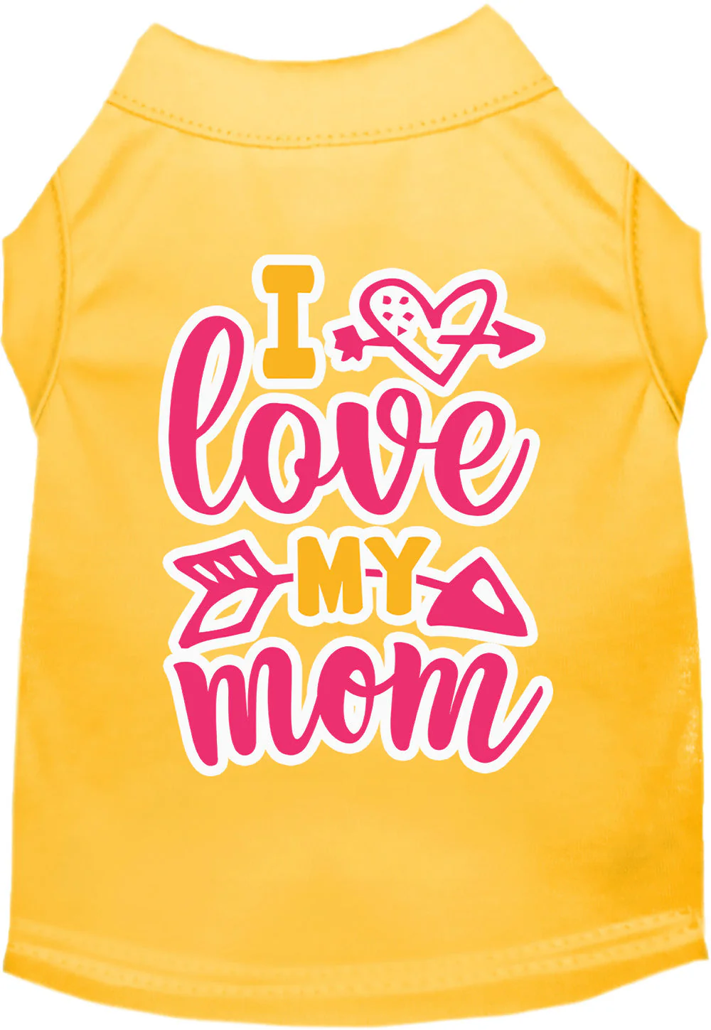 Adorable Cat or Dog Shirt for Pets "Pink I Love My Mom" - Image 11