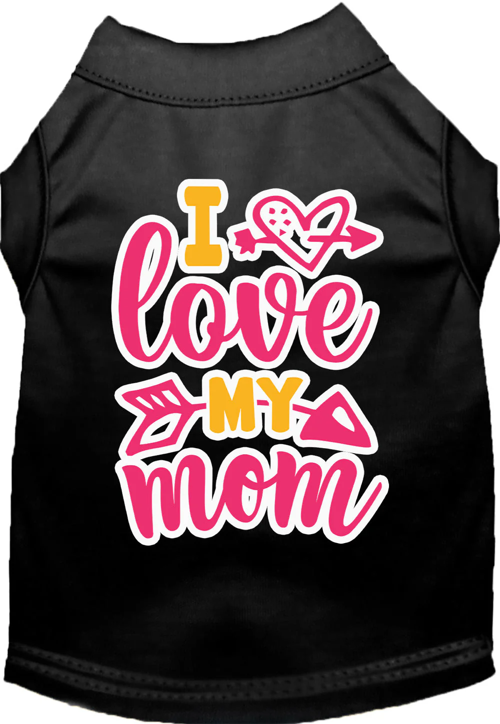 Adorable Cat or Dog Shirt for Pets "Pink I Love My Mom" - Image 3