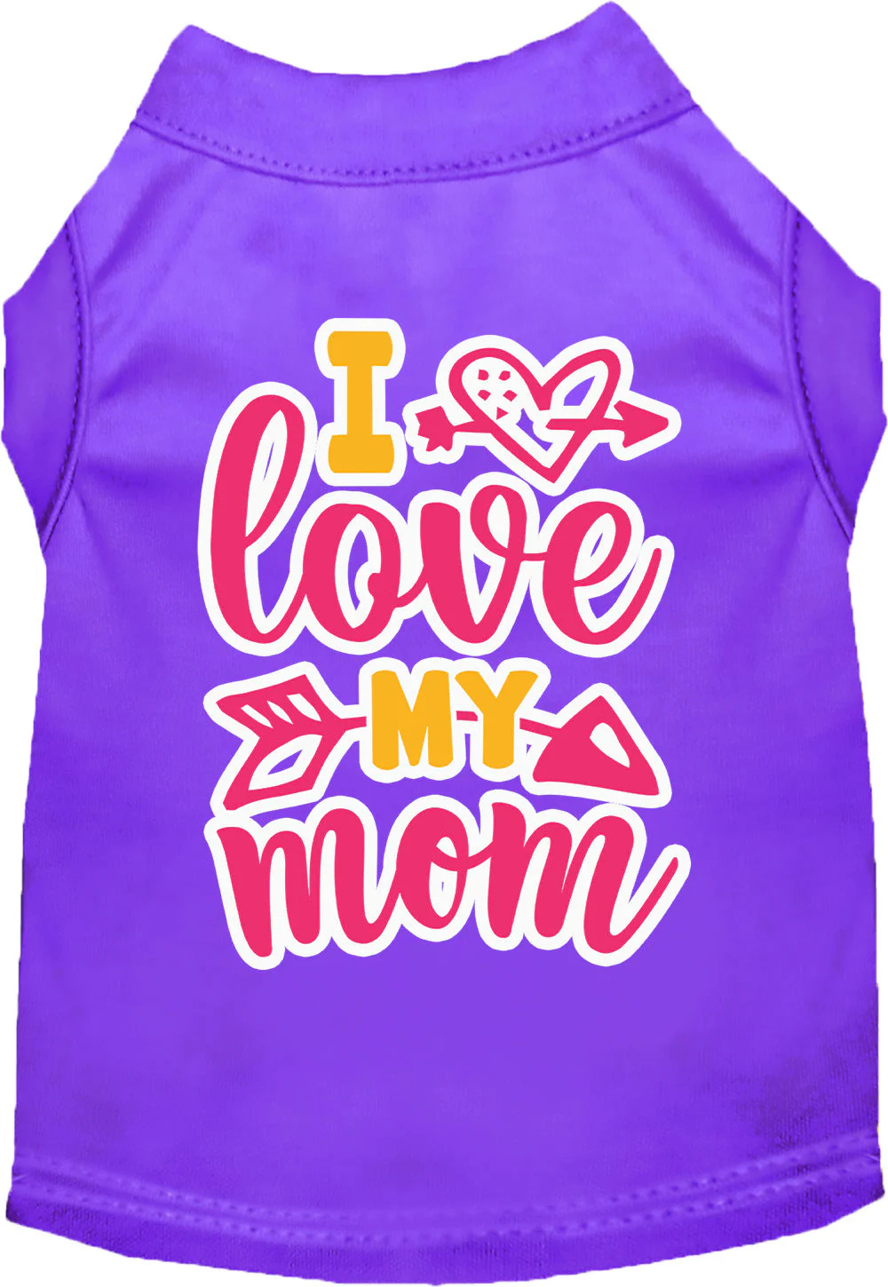 Adorable Cat or Dog Shirt for Pets "Pink I Love My Mom" - Image 4