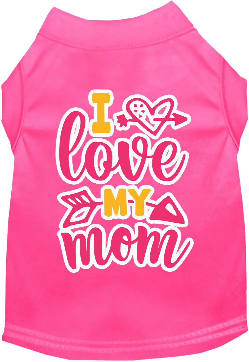 Adorable Cat or Dog Shirt for Pets "Pink I Love My Mom" - Image 5