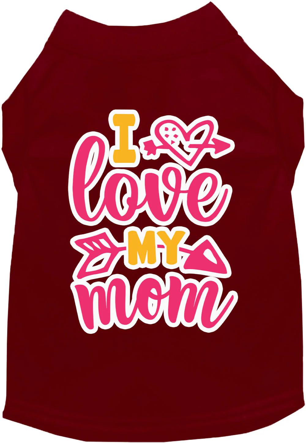 Adorable Cat or Dog Shirt for Pets "Pink I Love My Mom" - Image 9