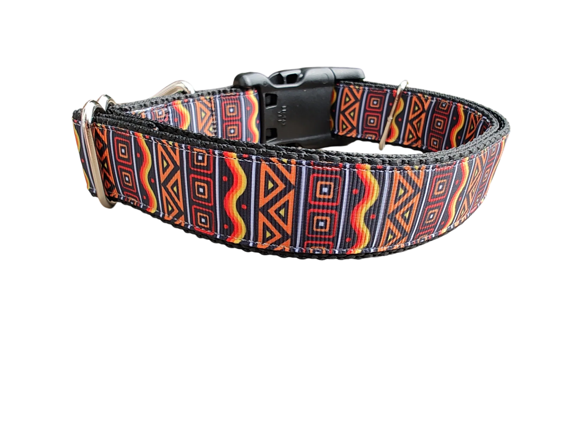 African Tribal Print Nylon Dog Collar - Image 2