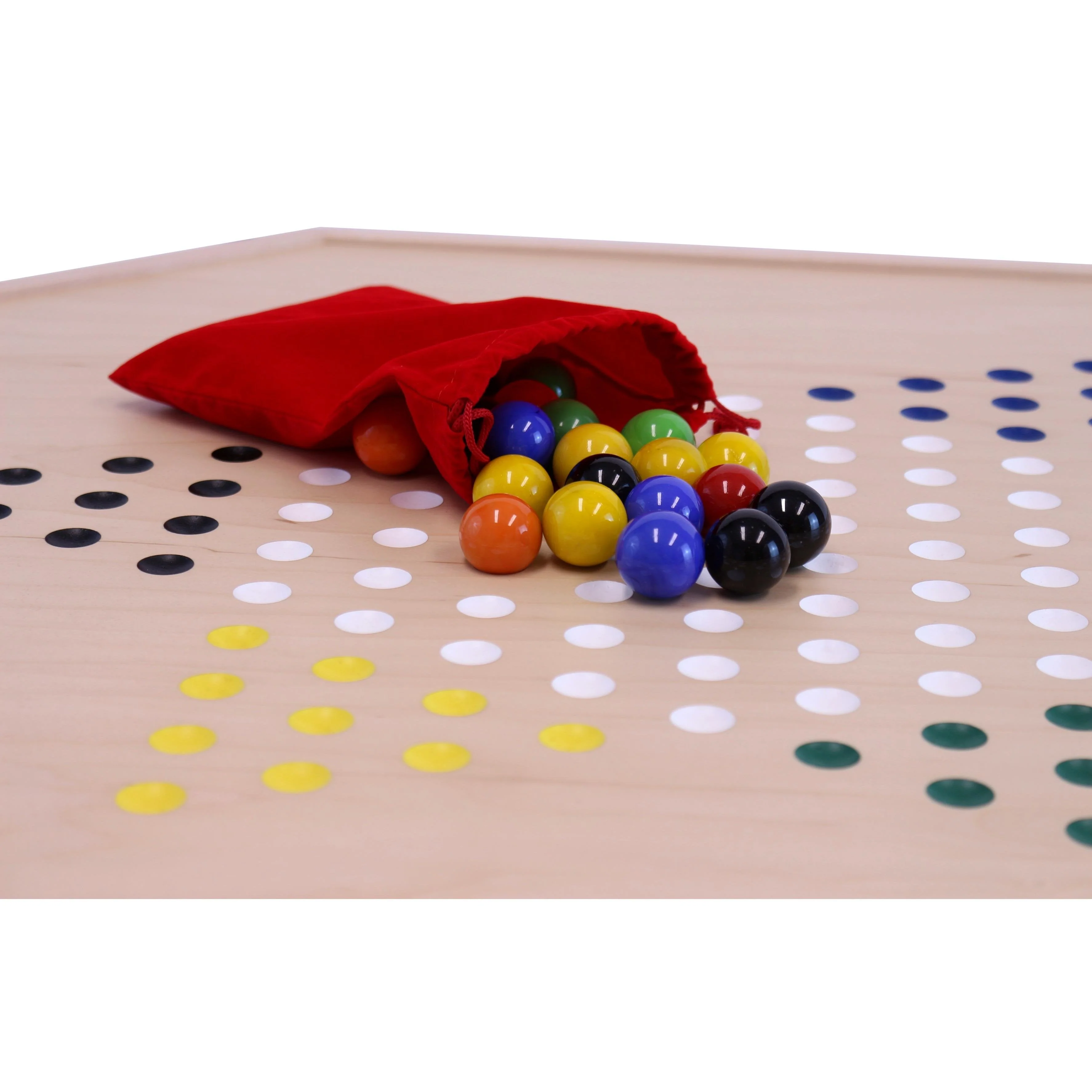 Aggravation and Chinese Checkers Combo Game Board Set - 25" Wide - Maple Wood - with Large 1" Marbles and Dice - Image 3