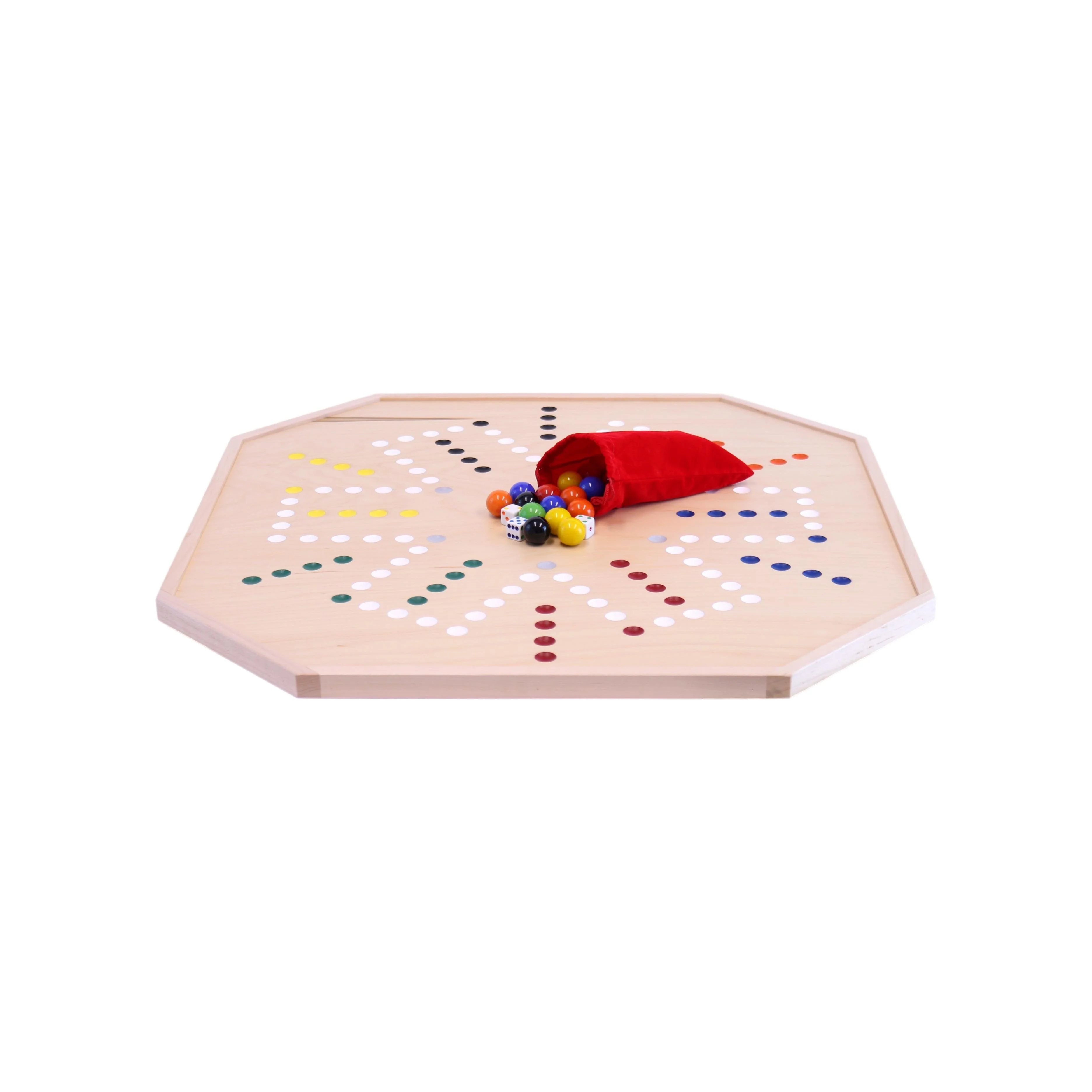 Aggravation and Chinese Checkers Combo Game Board Set - 25" Wide - Maple Wood - with Large 1" Marbles and Dice - Image 7