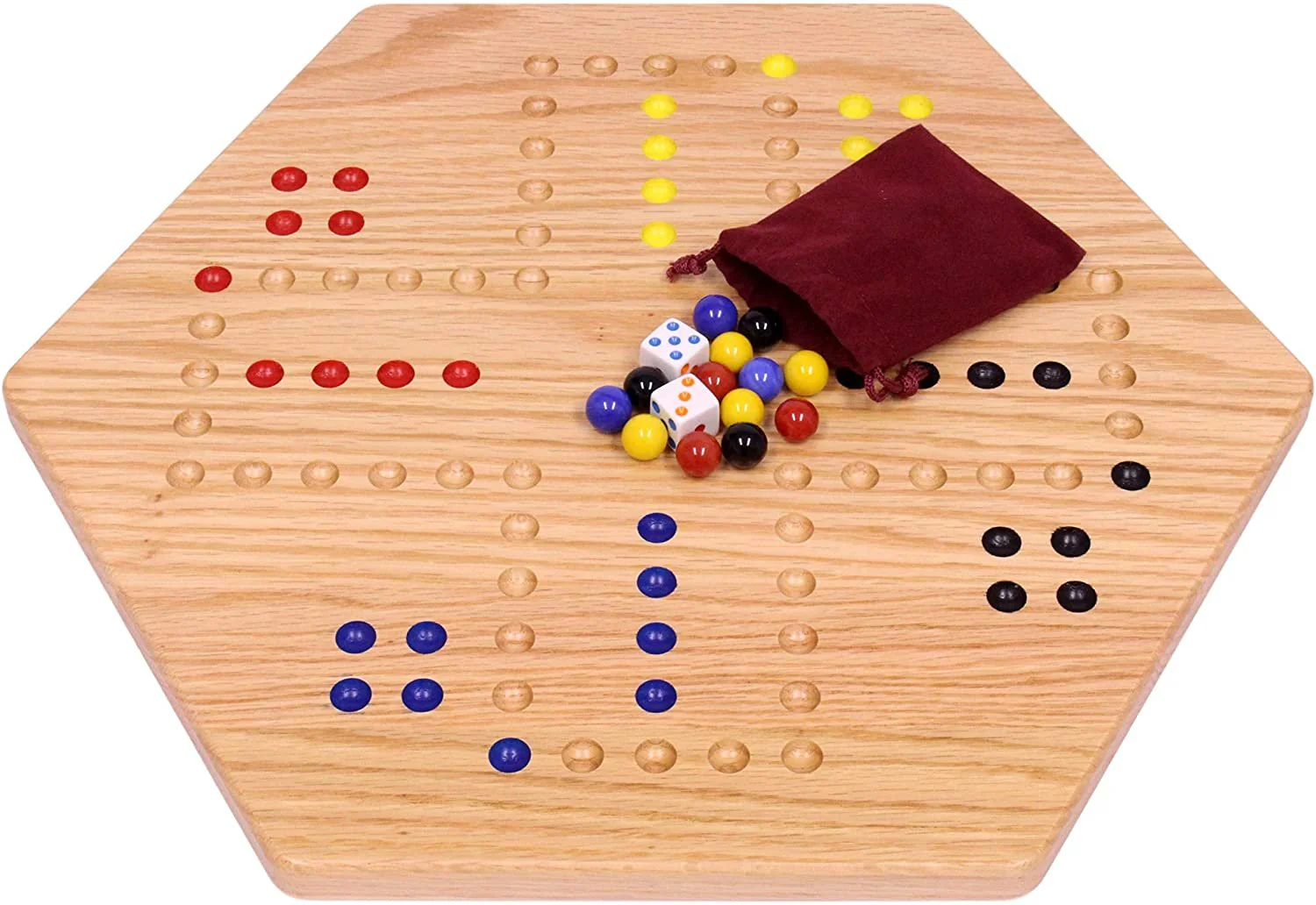 Aggravation Wahoo Marble Board Game, Double-Sided, Hand Painted - Image 16