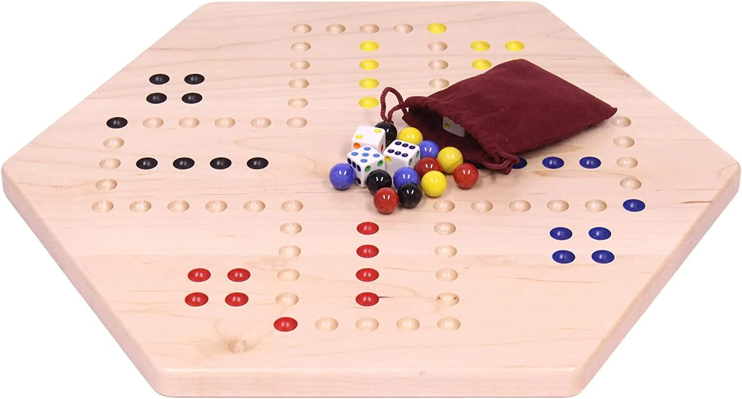 Aggravation Wahoo Marble Board Game, Double-Sided, Hand Painted - Image 19