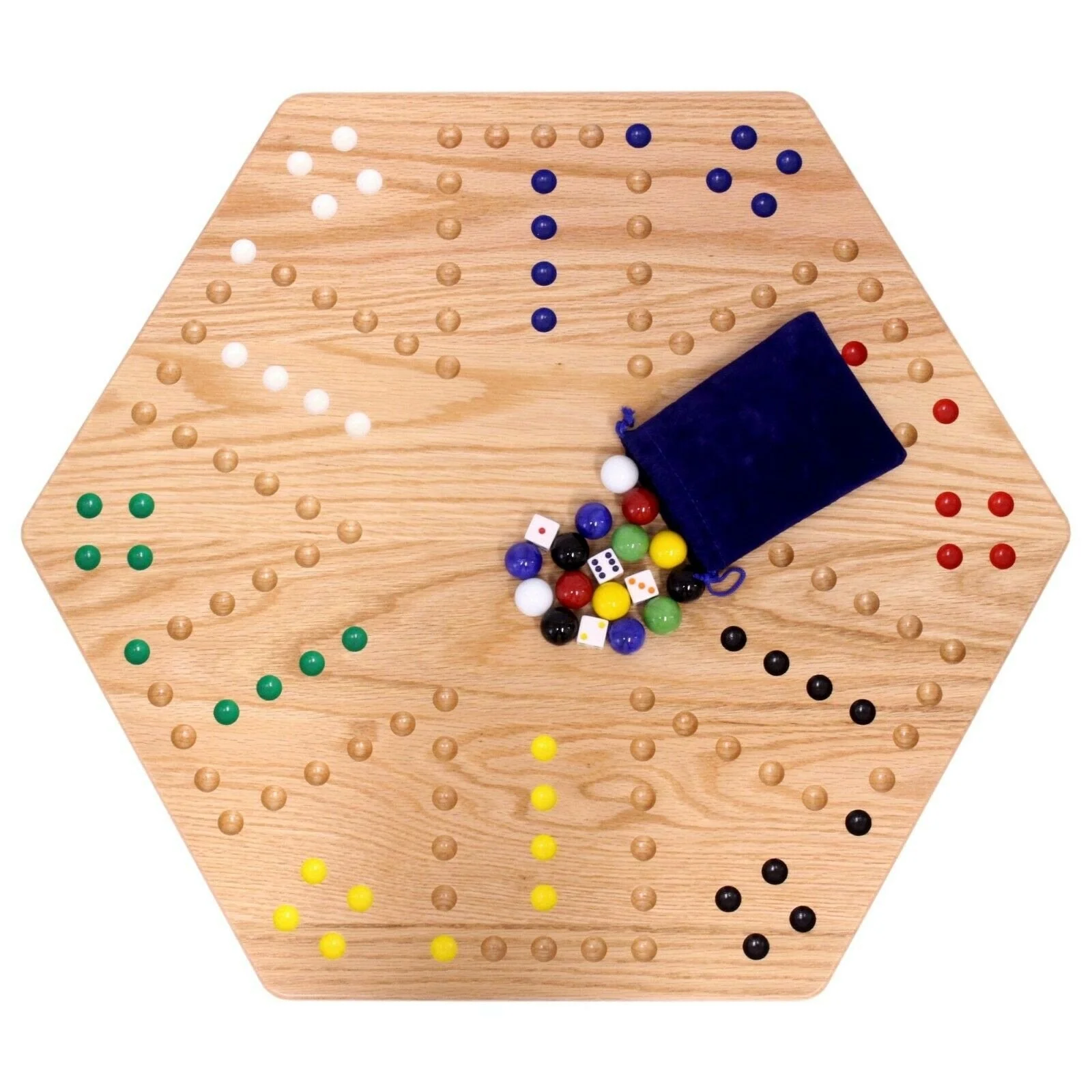 Aggravation Wahoo Marble Board Game, Double-Sided, Hand Painted - Image 3