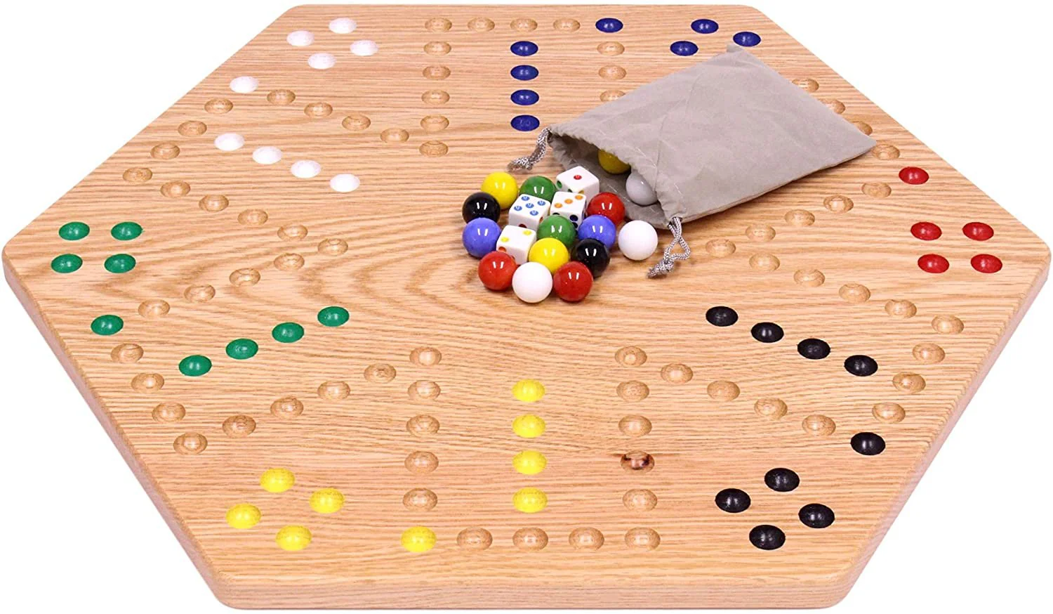 Aggravation Wahoo Marble Board Game, Double-Sided, Hand Painted - Image 4