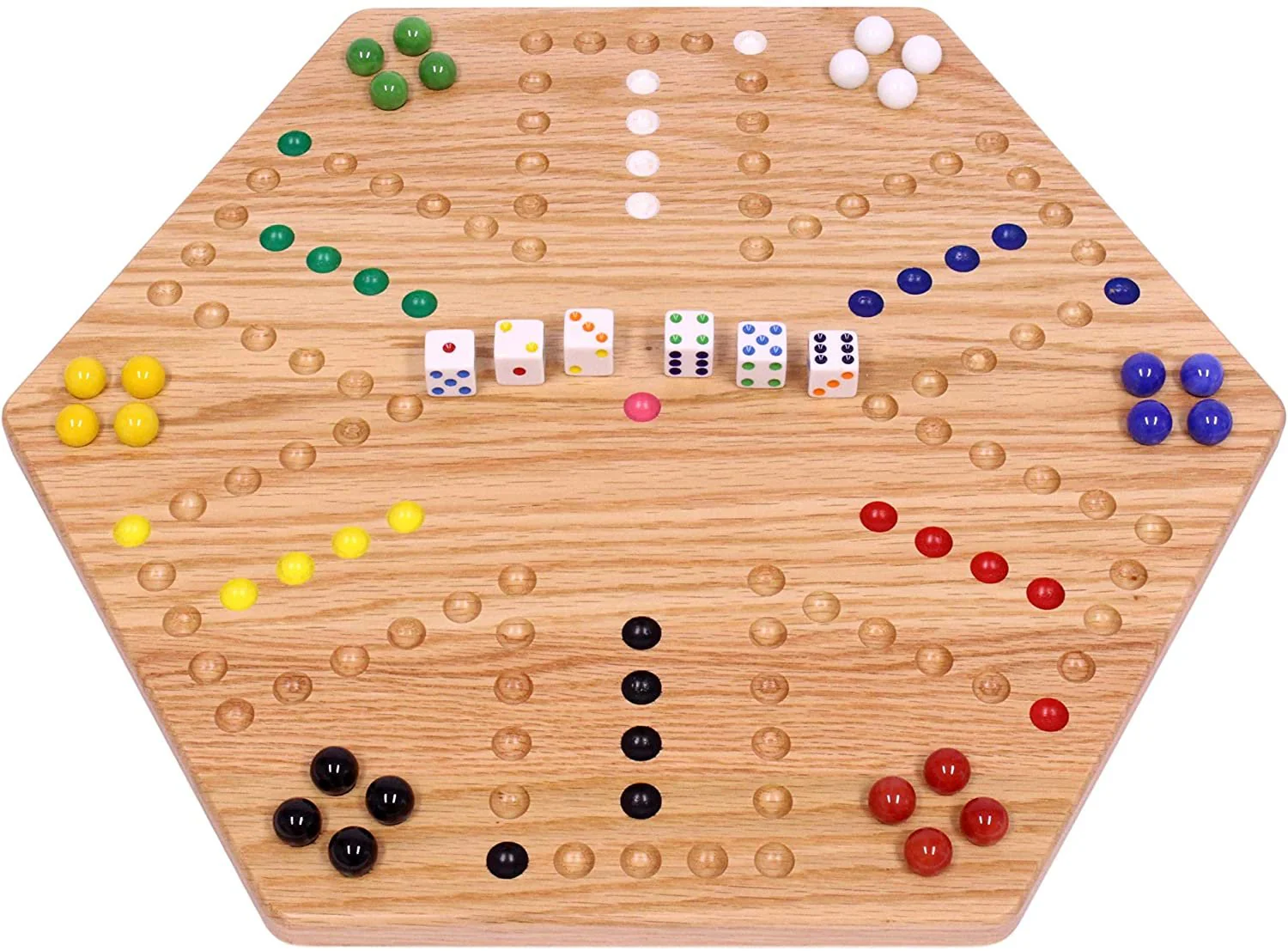 Aggravation Wahoo Marble Board Game, Double-Sided, Hand Painted - Image 5