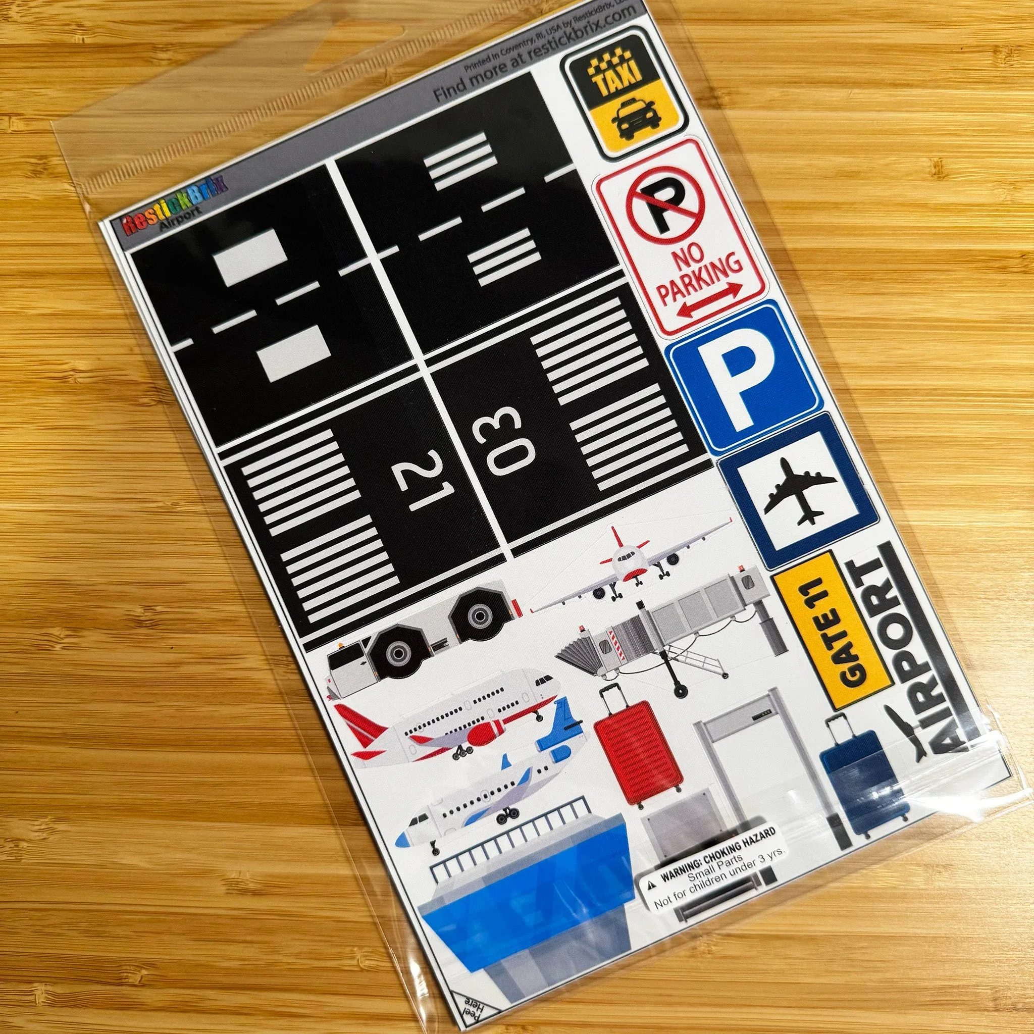 Airport: Reusable Decals for Customizing Magnetic Tiles, Plastic Bricks, and more - Image 3