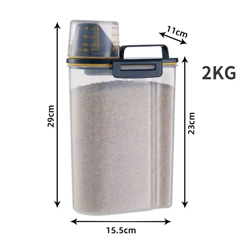 Airtight Pet Food Storage Container with Measuring Cup – 1.5kg/2kg Plastic Dog & Cat Food Pail, Moisture-Proof Sealed Jar - Image 8