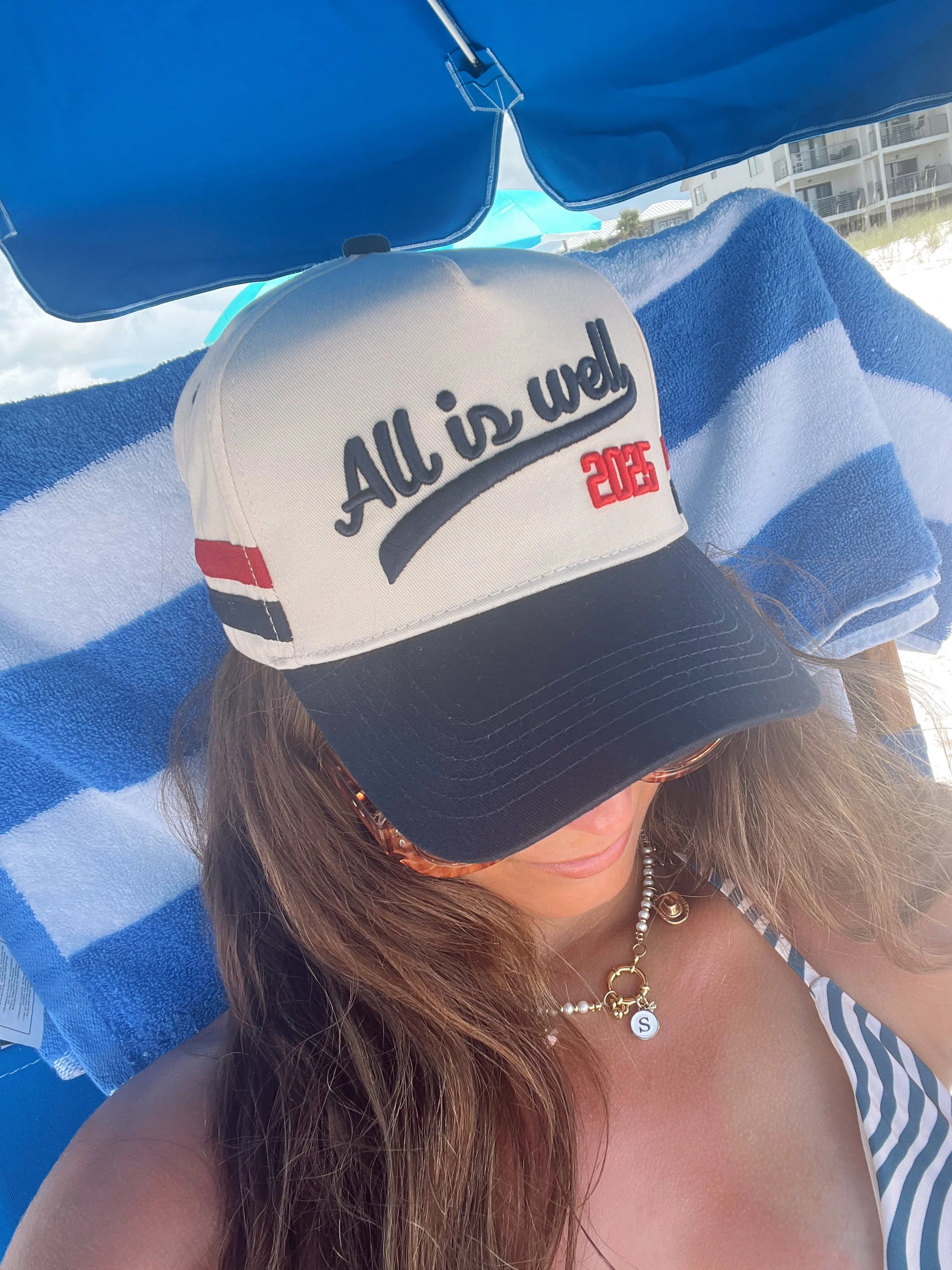 All is Well - Navy Vintage Trucker Hat - Image 2