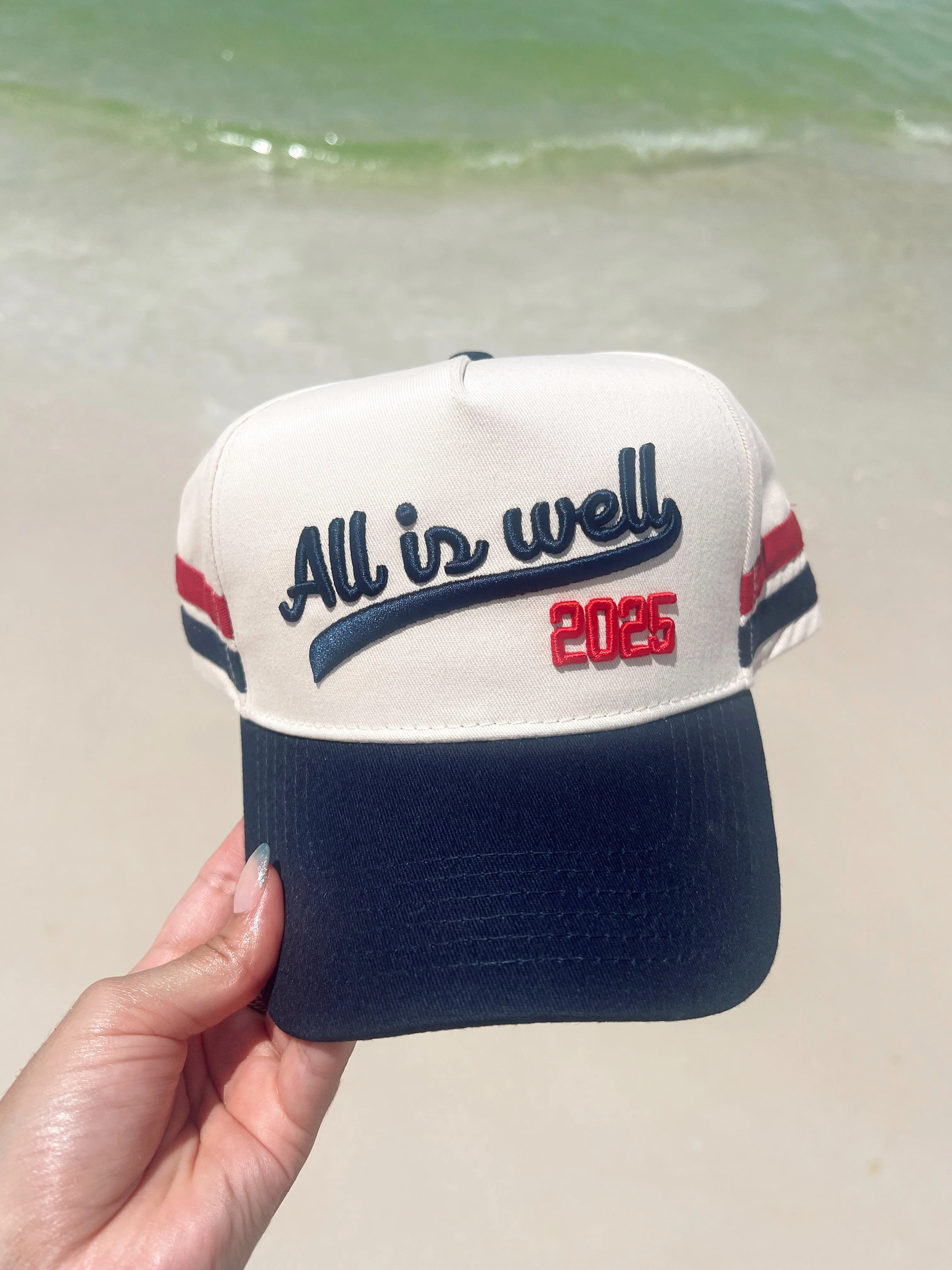 All is Well - Navy Vintage Trucker Hat - Image 3