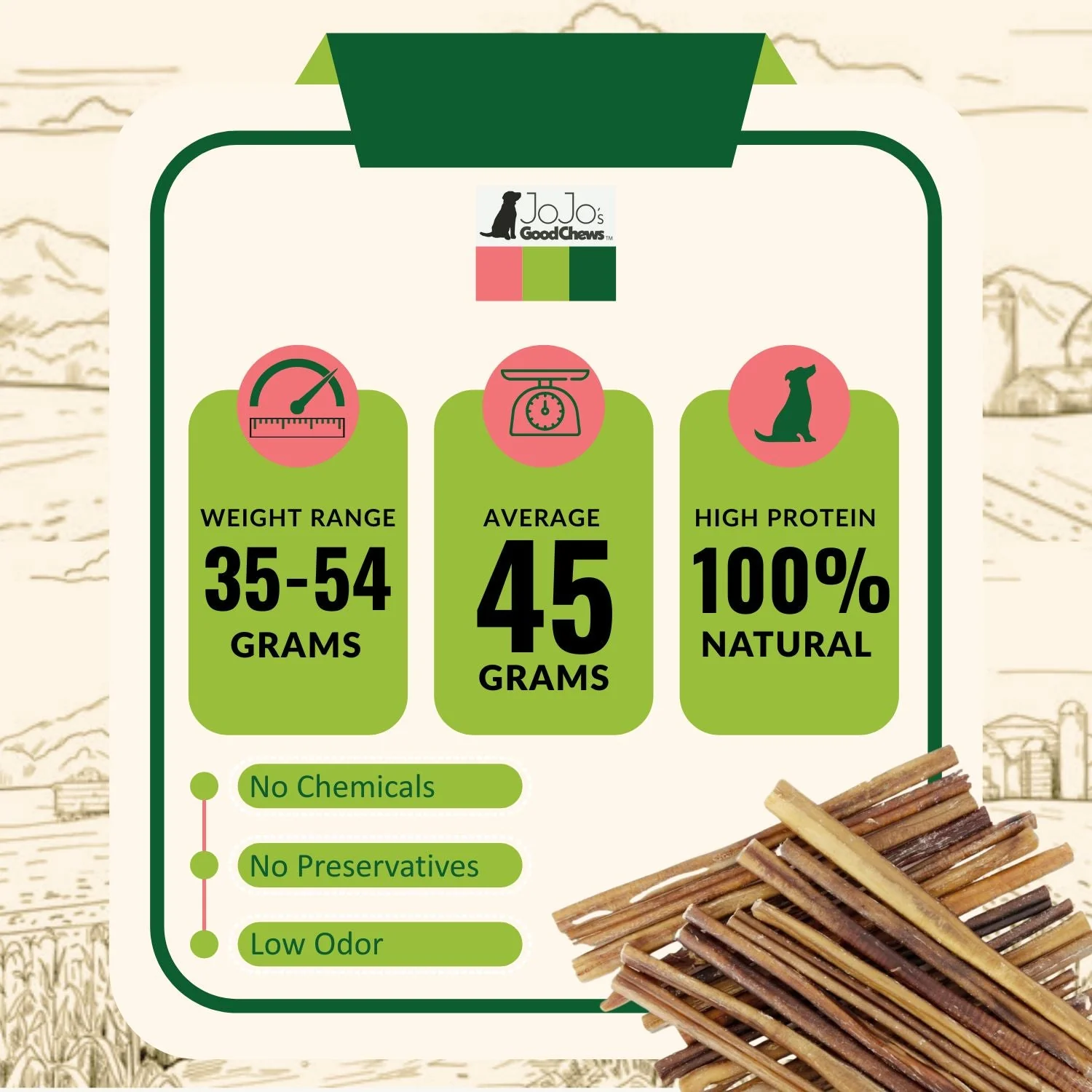 All-Natural Beef Bully Stick Dog Treats – Nutrient-Rich, and High-Protein – 12-Inch Standard (4-Pack) - Image 6