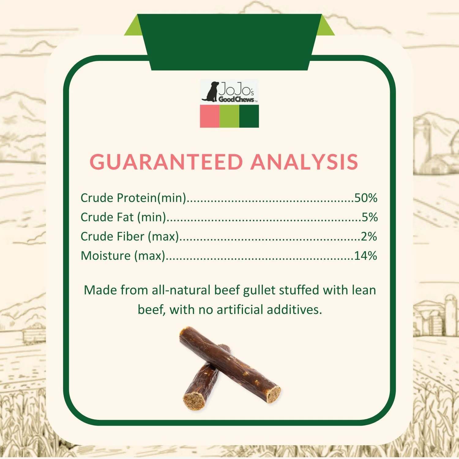 All-Natural Beef Stuffed Gullet Dog Treats – Protein-Packed Chews – 6 Inches (25/Case) - Image 4