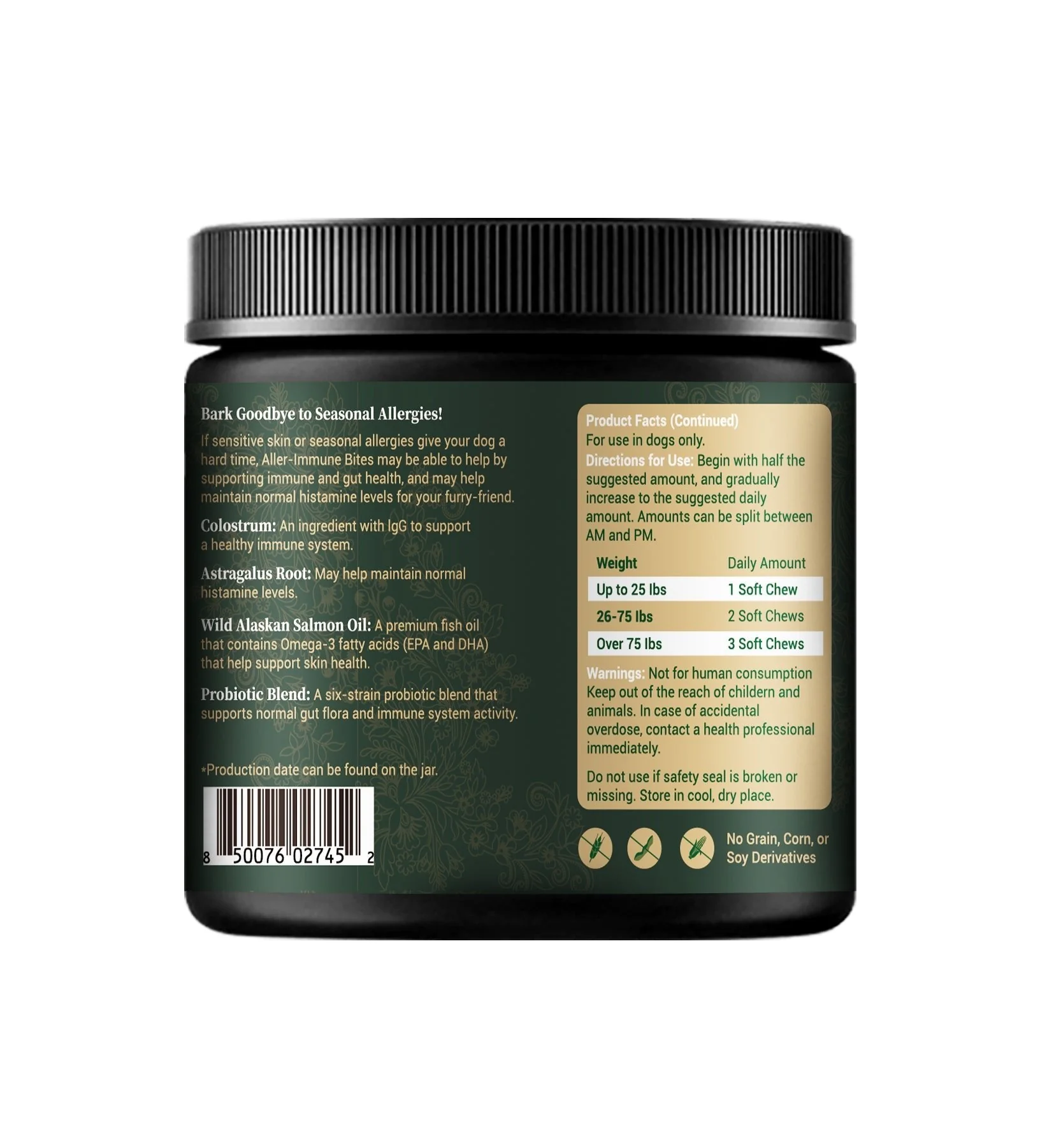 Allergy & Immune Bites for Dogs – Colostrum, Probiotics & Omega-3 – Seasonal Allergy & Itchy Skin Relief – Peanut Butter Flavor - Image 7