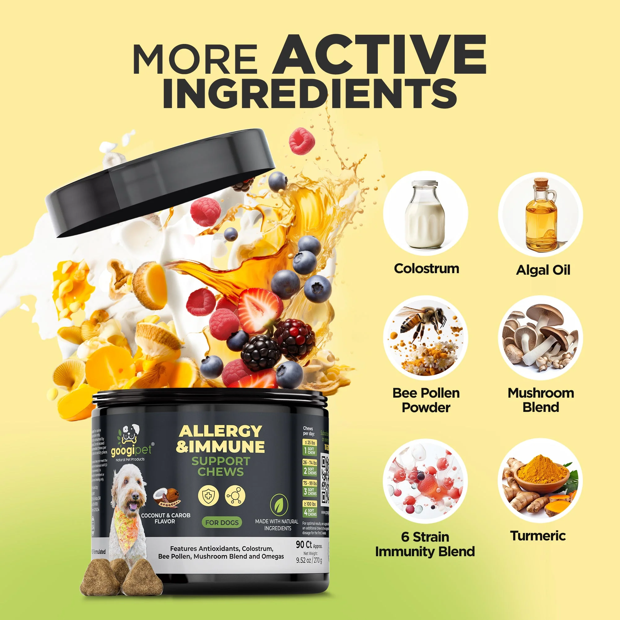Allergy & Immune Support Chews for Dogs (Coconut & Carob Flavor) - Image 4