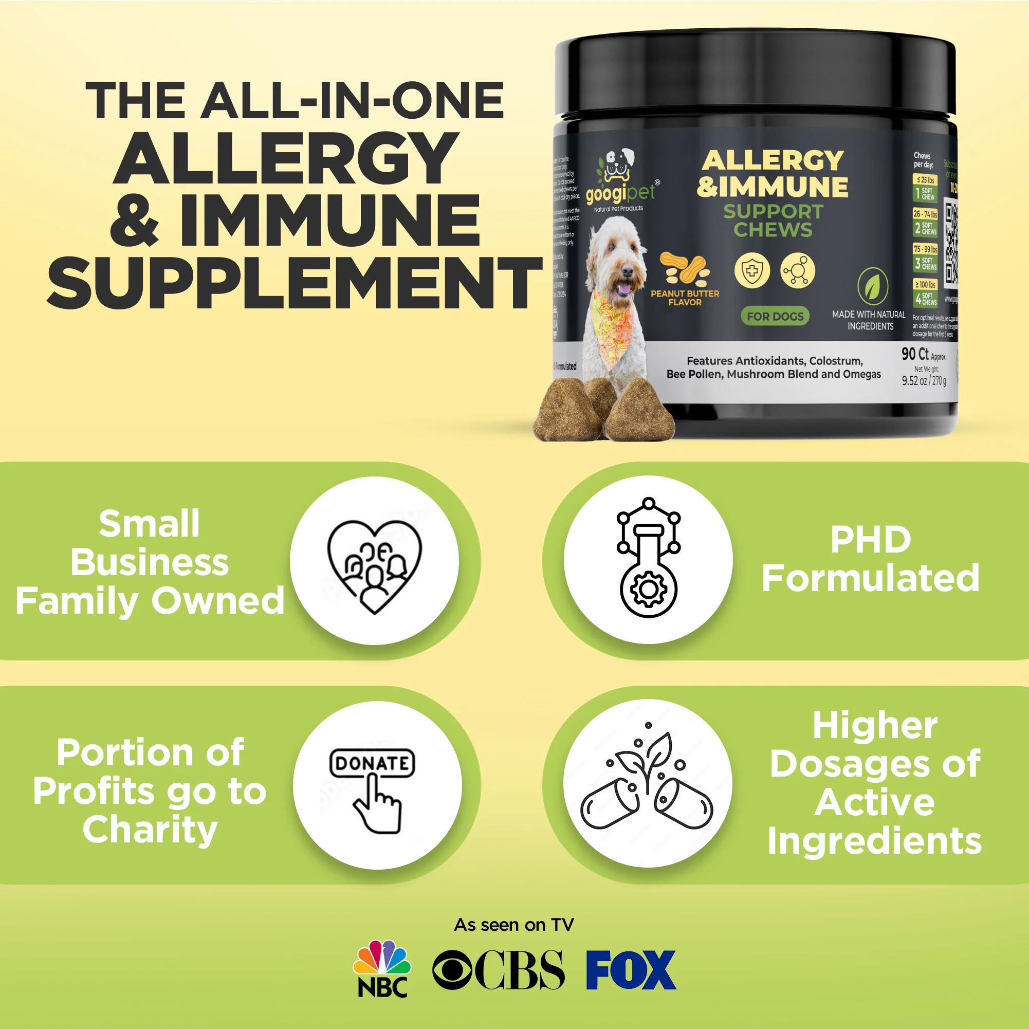 Allergy & Immune Support Chews for Dogs (Peanut Butter Flavor) - Image 6